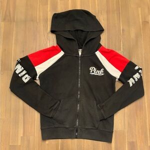 PINK Victoria's Secret Black and Red Hoodie